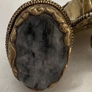 Hand crafted tourmaline quarts and brass ring.  New without tags.